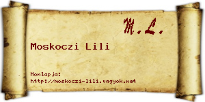 Moskoczi Lili névjegykártya
